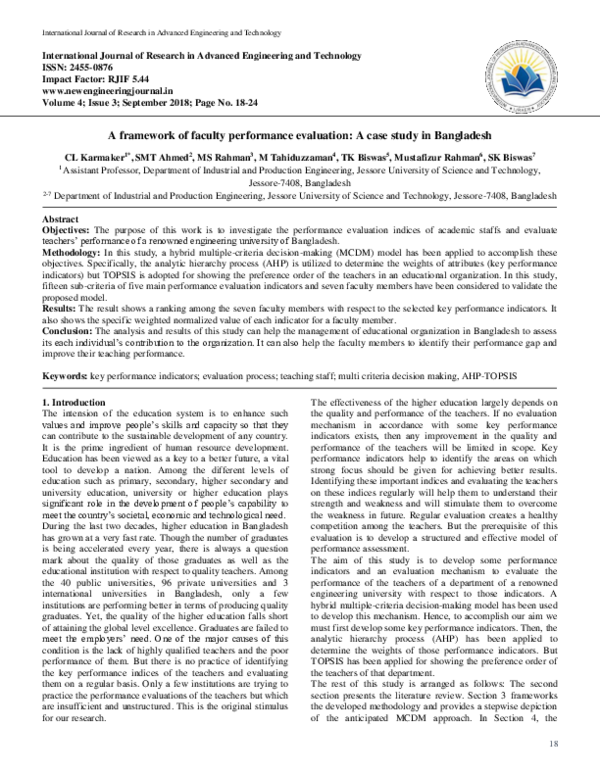 (PDF) A framework of faculty performance evaluation: A case study in ...