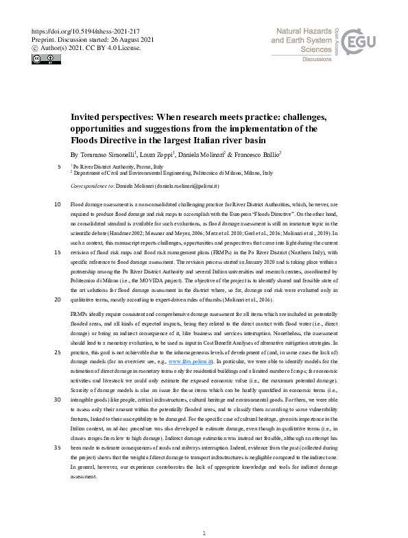 (PDF) Invited perspectives: When research meets practice: challenges ...