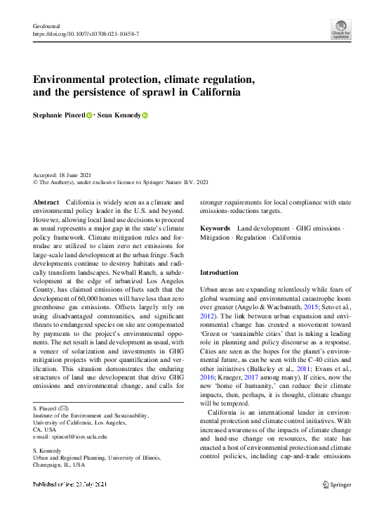 (PDF) Environmental protection, climate regulation, and the persistence ...