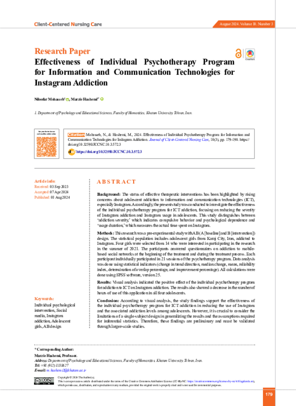 (PDF) Effectiveness of Individual Psychotherapy Program for Information ...