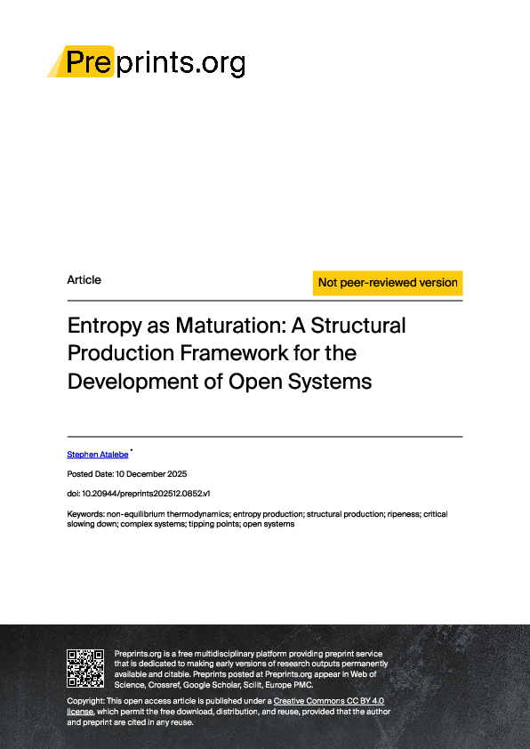 (PDF) Entropy as Maturation: A Structural Production Framework for the ...