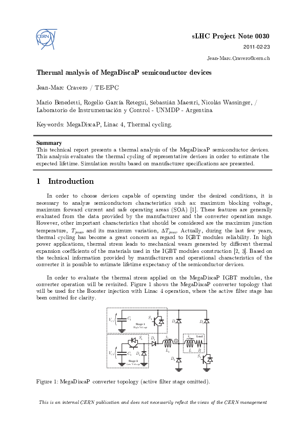 (PDF) Thermal analysis of MegaDiscaP semiconductor devices