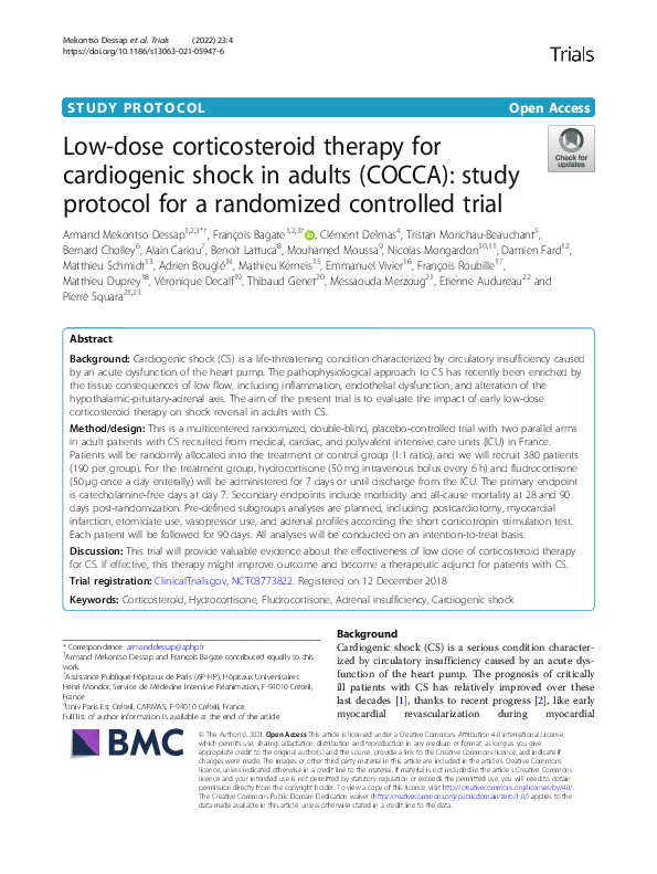 (PDF) Low-dose corticosteroid therapy for cardiogenic shock in adults ...