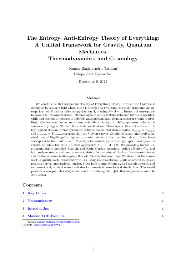 (PDF) The Entropy-Anti-Entropy Theory of Everything: A Unified ...