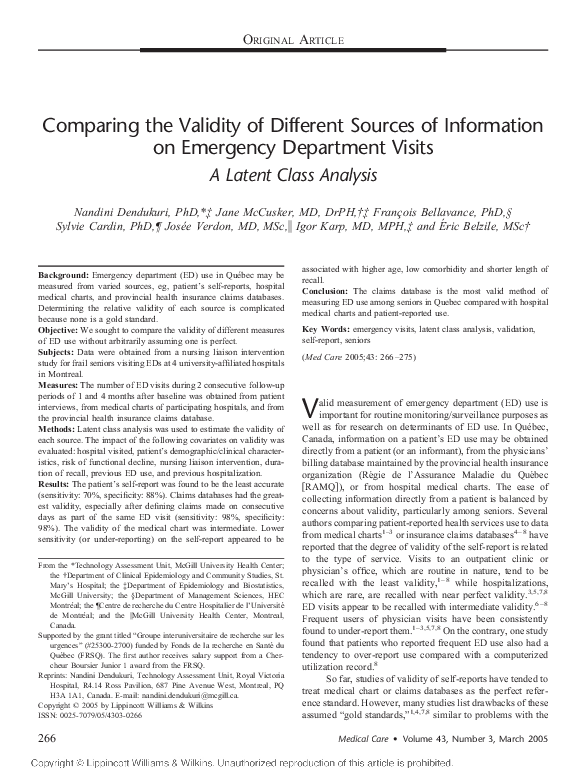 (PDF) Comparing the Validity of Different Sources of Information on ...