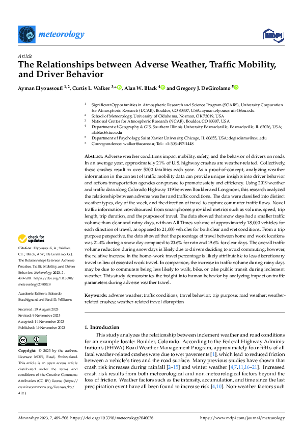 (PDF) The Relationships between Adverse Weather, Traffic Mobility, and ...