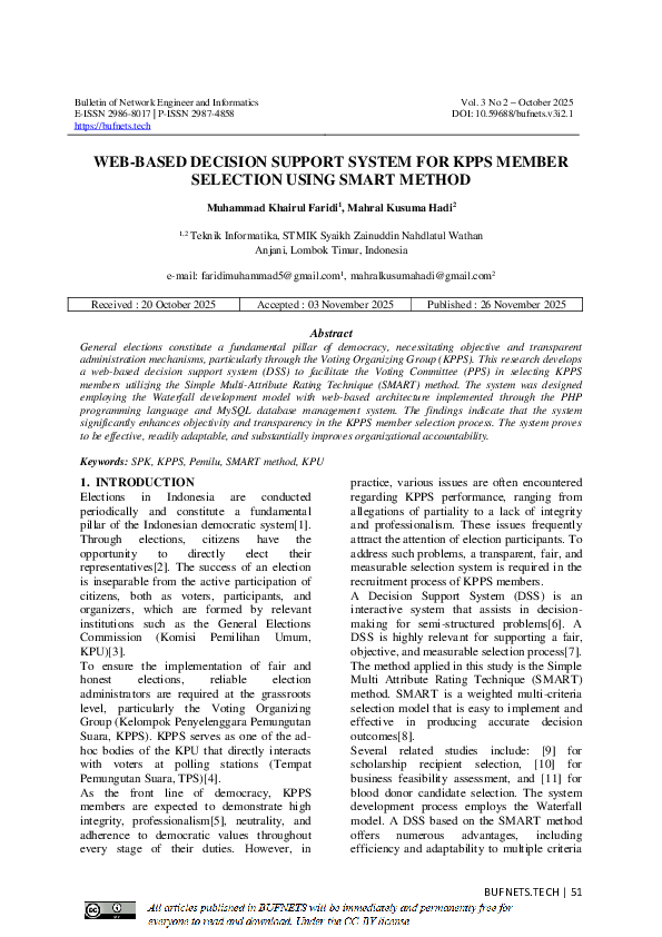 (PDF) WEB-BASED DECISION SUPPORT SYSTEM FOR KPPS MEMBER SELECTION USING ...