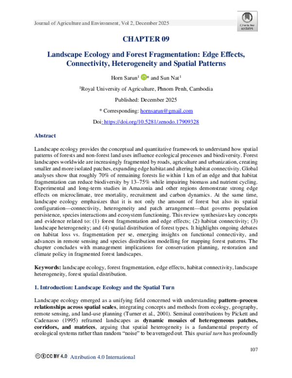 (PDF) Landscape Ecology and Forest Fragmentation: Edge Effects ...