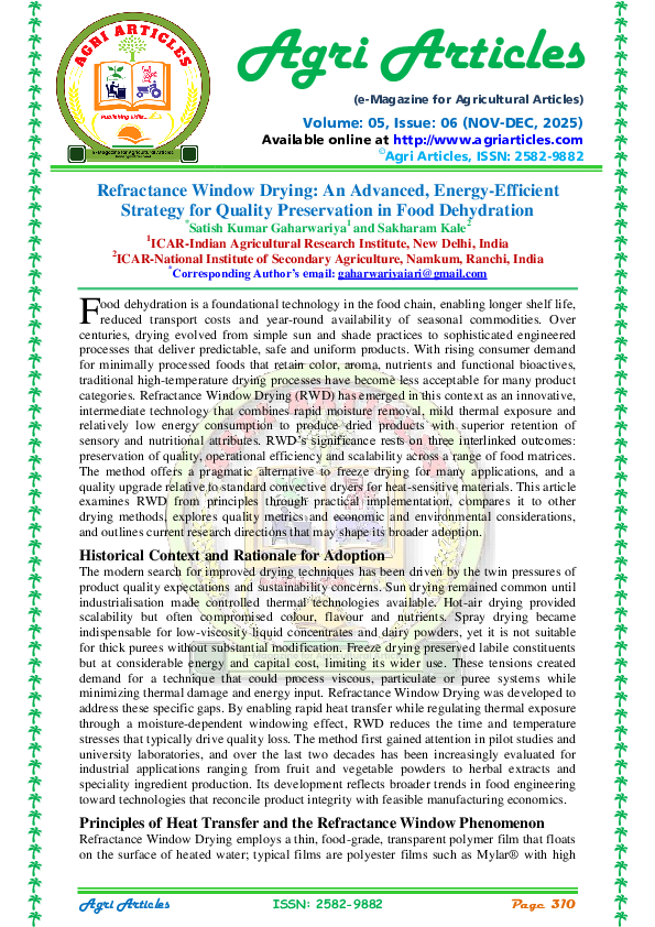 (PDF) Refractance Window Drying: An Advanced, Energy-Efficient Strategy ...