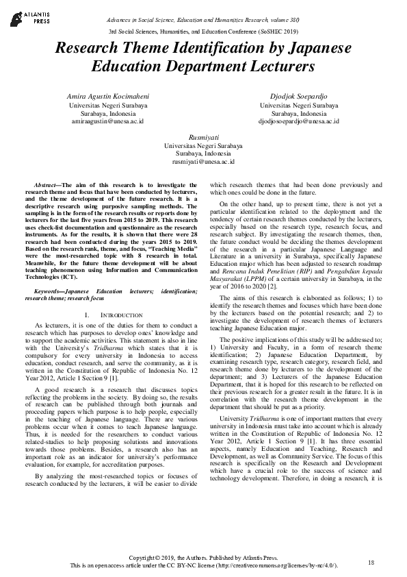 (PDF) Research Theme Identification by Japanese Education Department ...