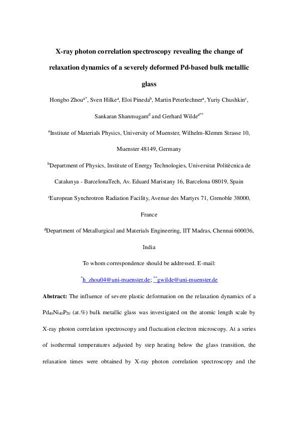 (PDF) X-ray photon correlation spectroscopy revealing the change of ...