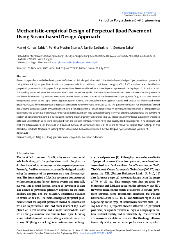 (PDF) Mechanistic-empirical Design of Perpetual Road Pavement Using ...