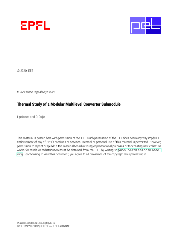 (PDF) Thermal Study of a Modular Multilevel Converter Submodule