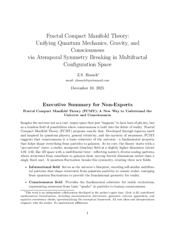 (PDF) Fractal Compact Manifold Theory: Unifying Quantum Mechanics ...
