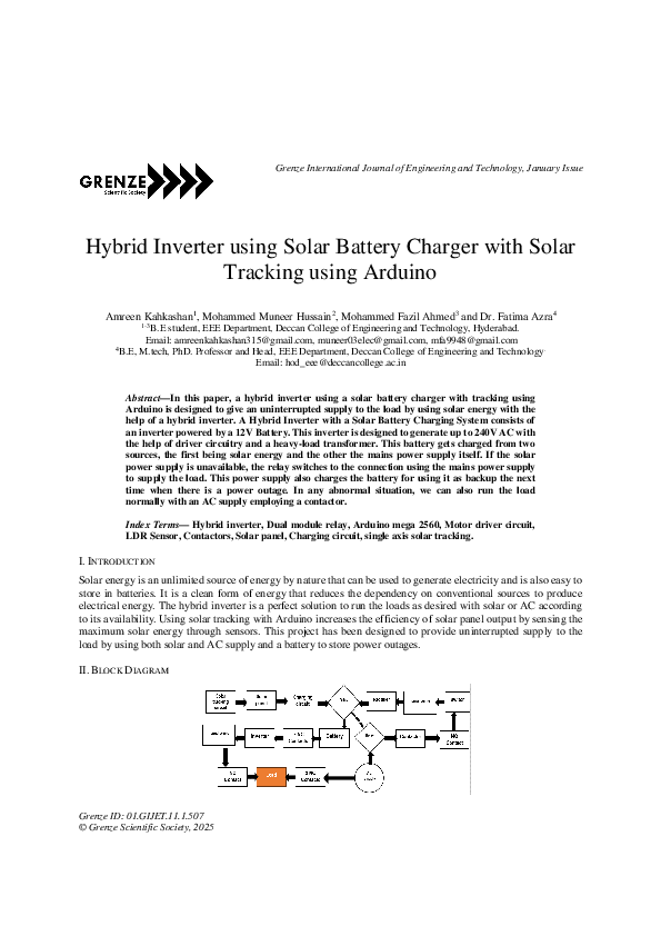 (PDF) Hybrid Inverter using Solar Battery Charger with SolarTracking ...