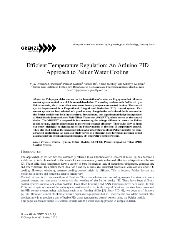(PDF) Efficient Temperature Regulation: An Arduino-PID Approach to ...