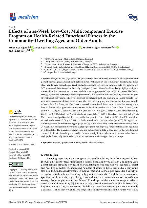 (PDF) Effects of a 24-Week Low-Cost Multicomponent Exercise Program on ...