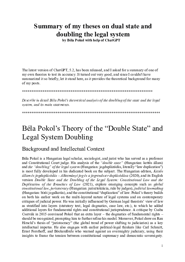 (PDF) Summary of my theses on dual state and doubling the legal system