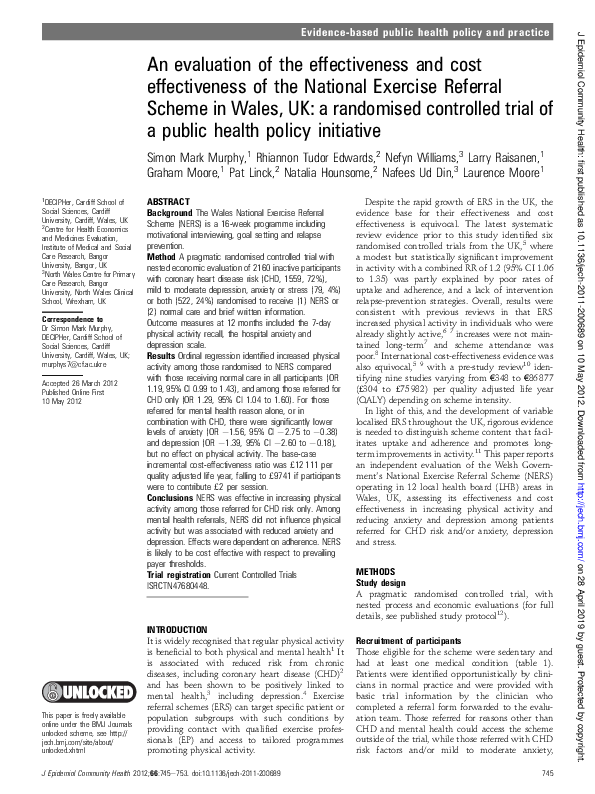 (PDF) An evaluation of the effectiveness and cost effectiveness of the ...