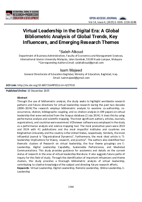 Curated visual reference: Gallery Detail: Pdf Virtual Leadership In The Digital Era A Global Bibliometric