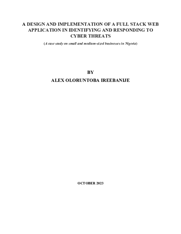 (PDF) A DESIGN AND IMPLEMENTATION OF A FULL STACK WEB APPLICATION IN ...