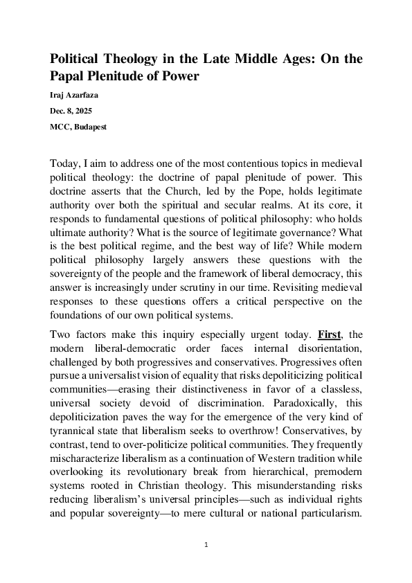 (PDF) Political Theology in the Late Middle Ages: On the Papal ...