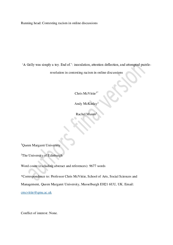 (PDF) “A Golly was simply a toy. End of”: Inoculation, attention ...