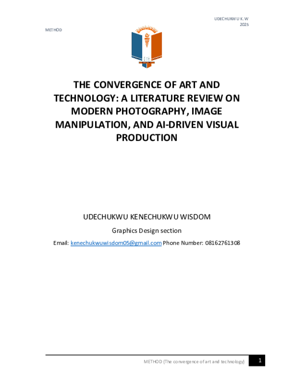 (PDF) THE CONVERGENCE OF ART AND TECHNOLOGY: A LITERATURE REVIEW ON ...