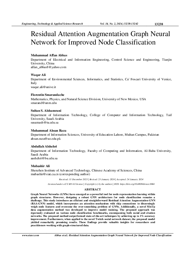 (PDF) Residual Attention Augmentation Graph Neural Network for Improved ...