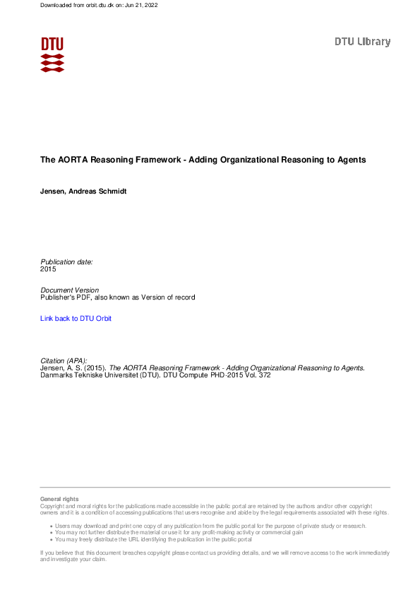 (PDF) The AORTA Reasoning Framework - Adding Organizational Reasoning ...