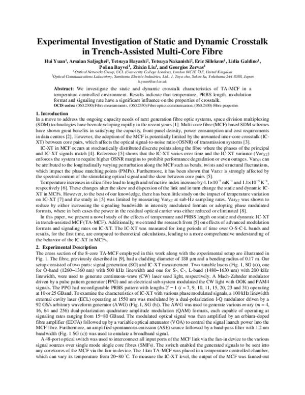 (PDF) Experimental Investigation of Static and Dynamic Crosstalk in ...