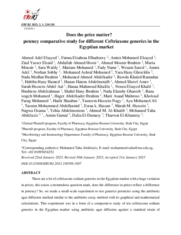 (PDF) Does the price matter? potency comparative study for different ...