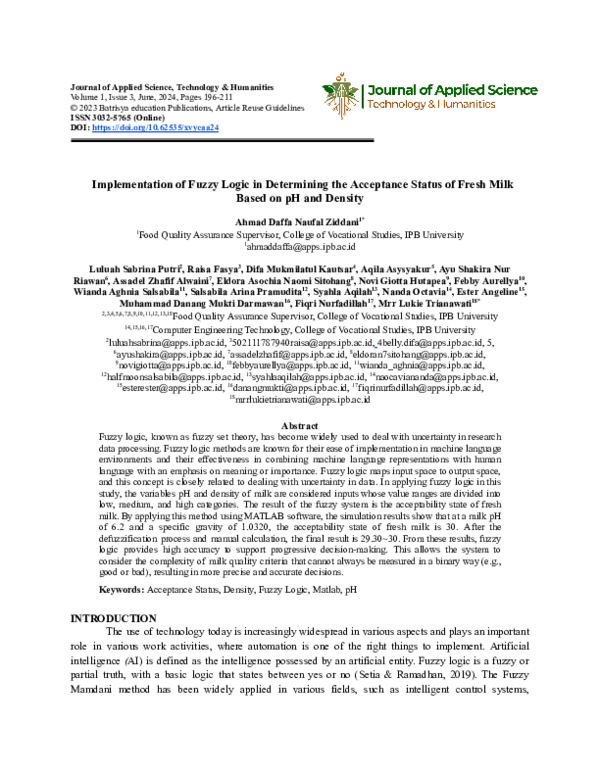 (PDF) Implementation of Fuzzy Logic in Determining the Acceptance ...
