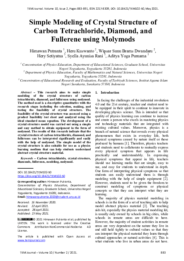 (PDF) Simple Modeling of Crystal Structure of Carbon Tetrachloride ...