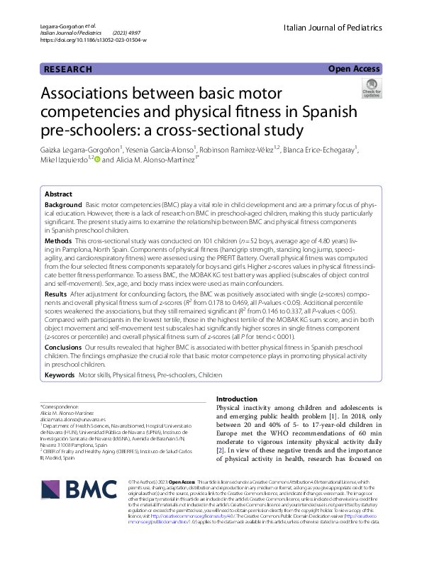 (PDF) Associations between basic motor competencies and physical ...