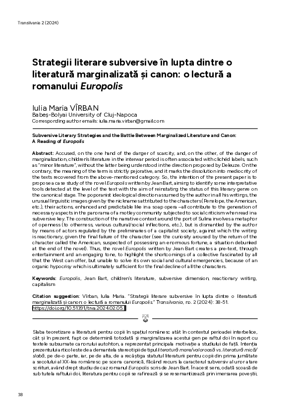 (PDF) Subversive Literary Strategies and the Battle Between ...