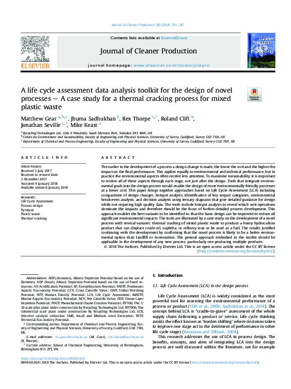 (PDF) A life cycle assessment data analysis toolkit for the design of ...