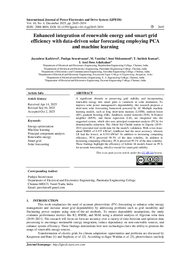(PDF) Enhanced integration of renewable energy and smart grid ...