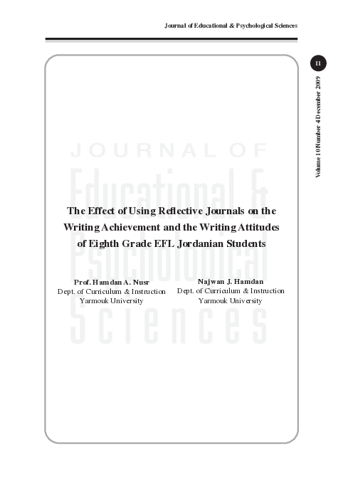 (PDF) The Effect of Using Reflective Journals on the Writing ...