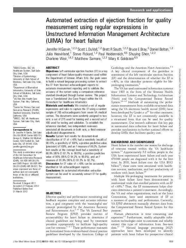 (PDF) Automated extraction of ejection fraction for quality measurement ...