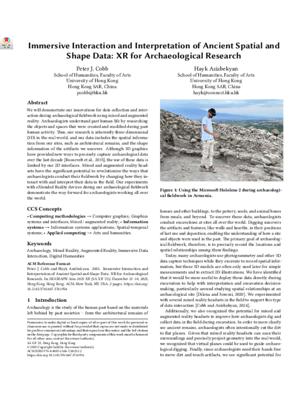 (PDF) Immersive Interaction and Interpretation of Ancient Spatial and ...