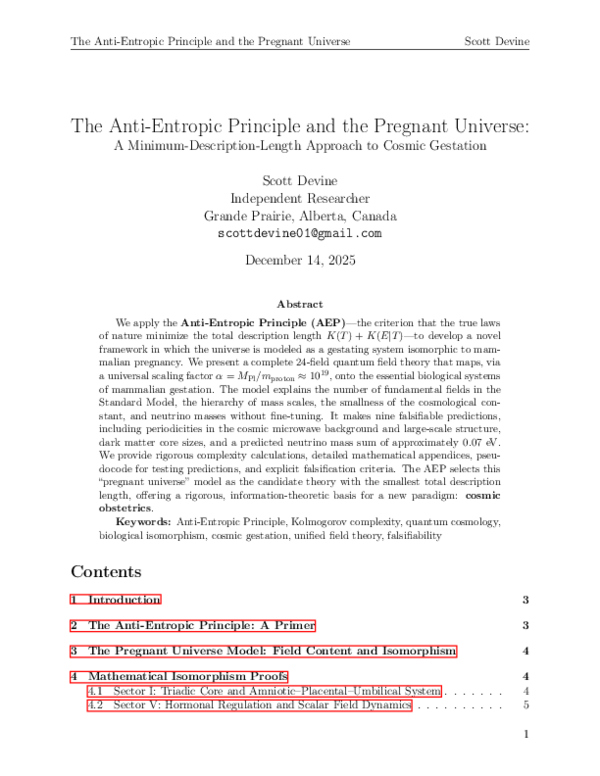 (PDF) The Anti-Entropic Principle and the Pregnant Universe