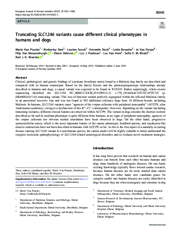 (PDF) Truncating SLC12A6 variants cause different clinical phenotypes ...