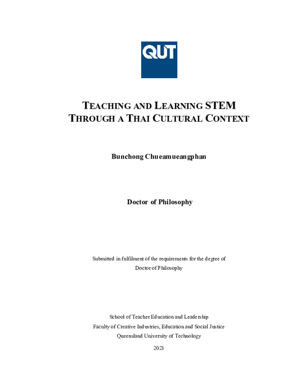 (PDF) Teaching and learning stem through a Thai cultural context