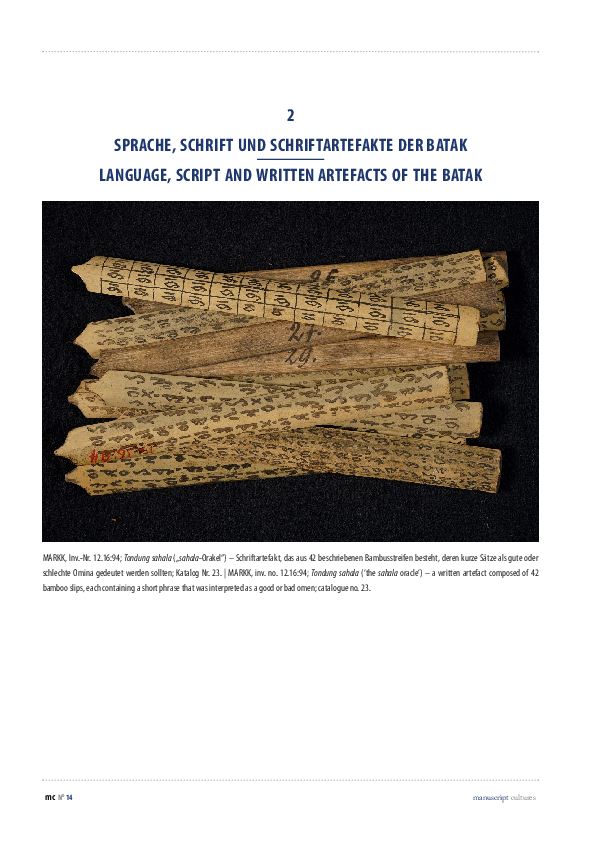 (PDF) Sprache, Schrift Und Schriftartefakte Der Batak Language, Script ...