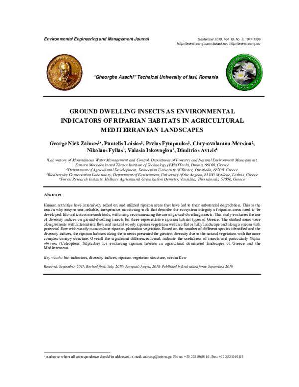 (PDF) Ground Dwelling Insects as Environmental Indicators of Riparian ...