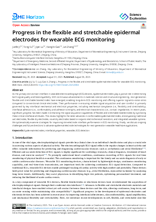 (PDF) Progress in the flexible and stretchable epidermal electrodes for ...