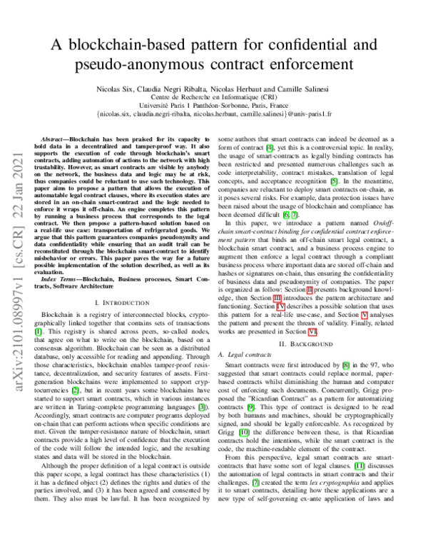 (PDF) A Blockchain-Based Pattern for Confidential and Pseudo-Anonymous ...