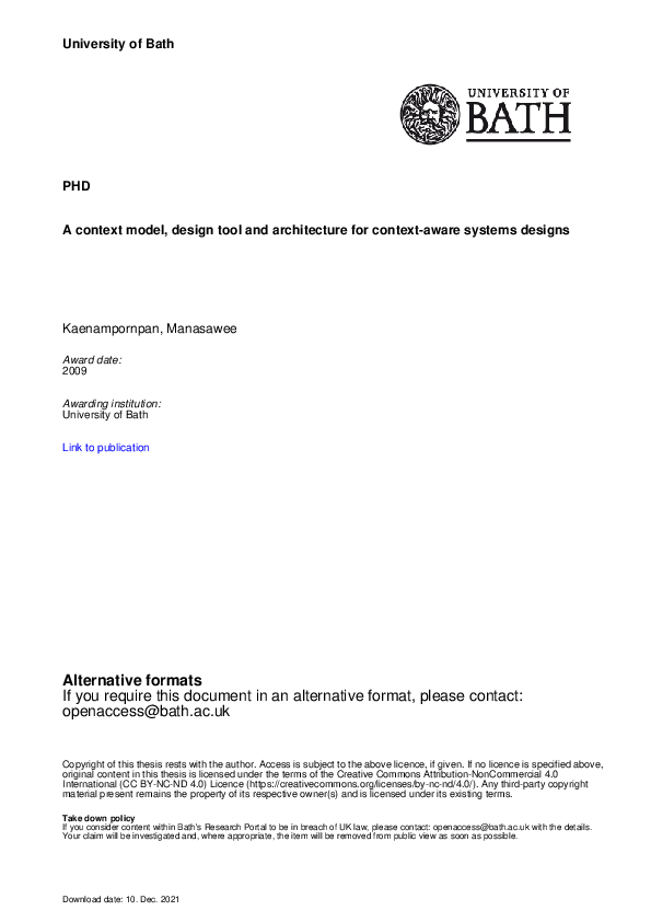 (PDF) A Context Model, Design Tool and Architecture for Context-Aware ...