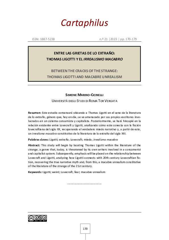 (PDF) Entre las grietas de lo extraño: Thomas Ligotti y el irrealismo ...